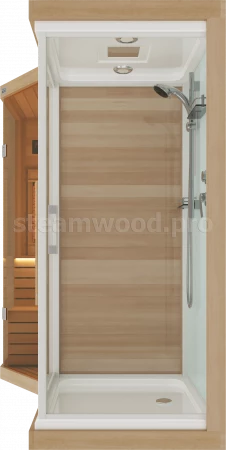 Двухместная угловая комбинированная сауна Luxury из кедра с Душевой кабиной